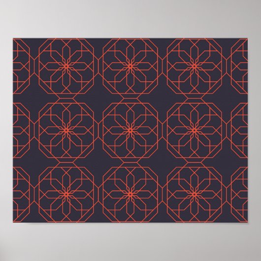 Elegant, cute, simple geometric flower abstraction ポスター (正面)