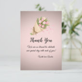 Elegant cute Soft PInk Tulips Bouquet Wedding  サンキューカード (スタンド正面)