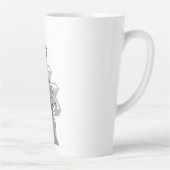 Elegant Cyborg in White Futurisistic Fashion カフェラテマグ (右)