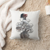 Elegant Cyborg in White Futurisistic Fashion クッション (ブランケット)