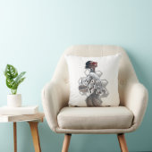 Elegant Cyborg in White Futurisistic Fashion クッション (椅子)