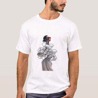 Elegant Cyborg in White Futurisistic Fashion Tシャツ