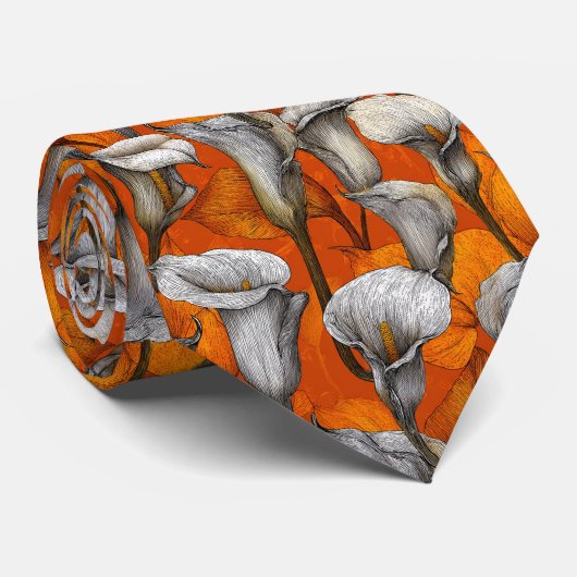 Elegant Dad Gifts Calla Lilies ネクタイ (ロール)