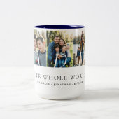 Elegant Daddy Photo Collage Fathers Day keepsake ツートーンマグカップ (中央)