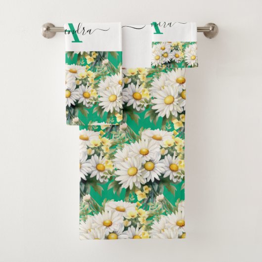 Elegant Daisies Daisy Floral Towel Set バスタオルセット (インサイチュ)