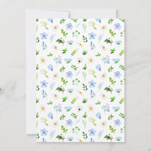 Elegant Daisy and Forget Me Not Wedding 招待状 (裏面)