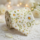 Elegant Daisy Floral Pattern ネクタイ
