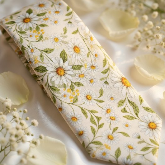 Elegant Daisy Floral Pattern ネクタイ