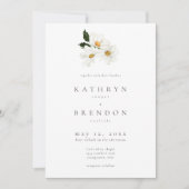 Elegant Daisy Watercolor Minimalist Wedding 招待状 (正面)