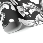 Elegant Damask black and white wrapping paper roll ラッピングペーパー (ロールコーナー)