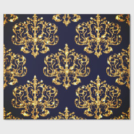 Elegant Damask Gold & Black Wrapping paper roll ラッピングペーパー