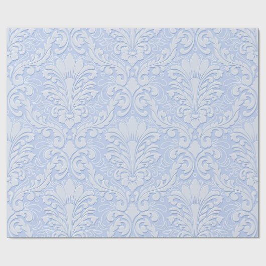 Elegant Damask light blue ラッピングペーパー (フラット)