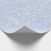 Elegant Damask light blue ラッピングペーパー (角)