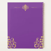 Elegant Damask Monogrammed Gold and Purple Office プランナー手帳 (裏面)
