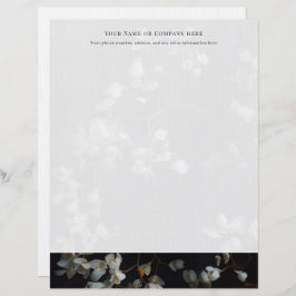 Elegant Dark and white Floral Letterhead レターヘッド
