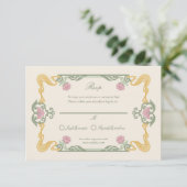 Elegant Dark Art Nouveau RSVP Card (スタンド正面)