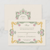 Elegant Dark Art Nouveau RSVP Card (正面/裏面)