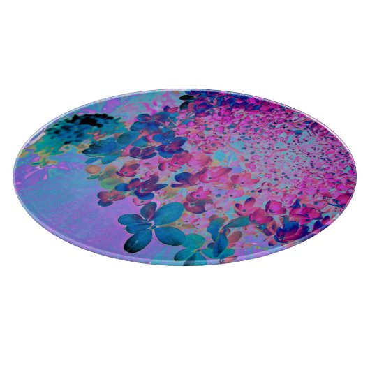 Elegant Dark Blue and Magenta Limelight Hydrangea カッティングボード (角)