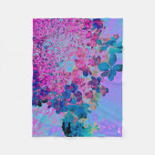 Elegant Dark Blue and Magenta Limelight Hydrangea フリースブランケット (正面)
