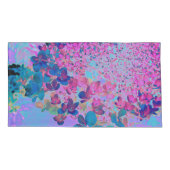 Elegant Dark Blue and Magenta Limelight Hydrangea 枕カバー (裏面-左)