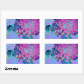 Elegant Dark Blue and Magenta Limelight Hydrangea 長方形シール (シート)