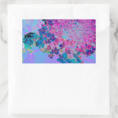 Elegant Dark Blue and Magenta Limelight Hydrangea 長方形シール (バッグ)
