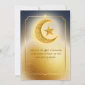 Elegant Dark Blue & Gold Iftar Party Invitation 招待状 (裏面)