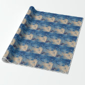 Elegant Dark Blue Gold Watercolor  Wrapping Paper ラッピングペーパー (アンロールド)