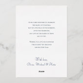 Elegant Dark Blue Merry Christmas Photo 箔シーズンカード (裏面)