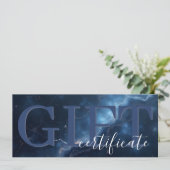 Elegant Dark Blue Navy Marble Gift Certificate セーブザデート (スタンド正面)