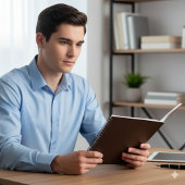 Elegant Dark Brown Leather Texture Writing ノートブック