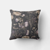 Elegant Dark Floral Botanical Throw Pillow  クッション (裏面)