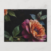 Elegant dark floral Bridal shower ポストカード (裏面)