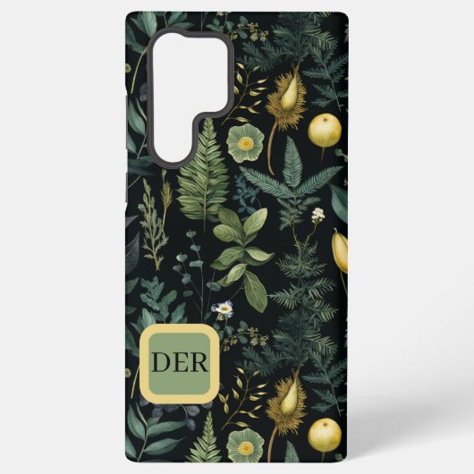 Elegant Dark Floral – Personalized Botanical Samsung Galaxyケース (裏面)