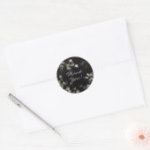 Elegant Dark Floral Thank You ラウンドシール (封筒)