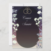 Elegant Dark Floral Wedding Invitation 招待状 (裏面)
