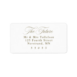 Elegant Dark Gold Wedding RSVP Return Address ラベル