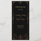 Elegant Dark Gothic Wedding Program プログラム (正面)