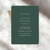 Elegant Dark Green Annual Holiday Party 招待状