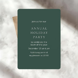 Elegant Dark Green Annual Holiday Party 招待状