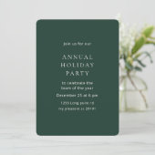 Elegant Dark Green Annual Holiday Party 招待状 (スタンド正面)