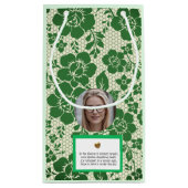 Elegant Dark Green Christmas Gift Bag   スモールペーパーバッグ (裏面)