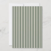Elegant Dark Green Cream Vertical Stripes Wedding 招待状 (裏面)