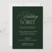 Elegant Dark Green Holiday Dinner Party Invitation シーズンカード (正面)