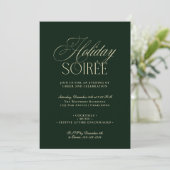 Elegant Dark Green Holiday Dinner Party Invitation シーズンカード (スタンド正面)
