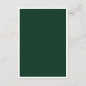 Elegant Dark Green Minimalist Wedding Details エンクロージャーカード (裏面)