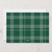 Elegant Dark Green Plaid Merry Christmas Photo シーズンカード (裏面)