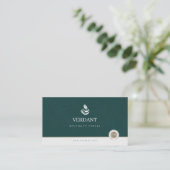 Elegant Dark Green Specialty Coffee business card 名刺 (スタンド正面)