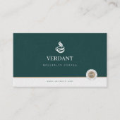 Elegant Dark Green Specialty Coffee business card 名刺 (正面)