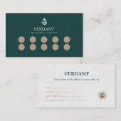 Elegant Dark Green Specialty Coffee Loyalty Card 名刺 (正面/裏面)